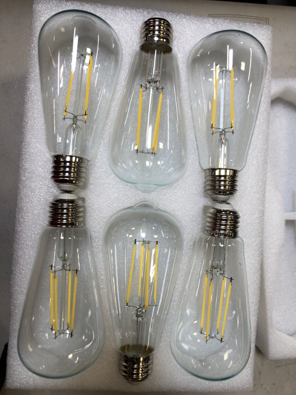 Photo 2 of 12Packs Vintage LED Edison Bulbs, 60W Equivalent 7W, 800Lumens, Dimmable ST64 Antique LED Filament, Daylight White 5000K, E26 Medium Base Light Bulbs High Brightness Clear Glass for Bedroom Office