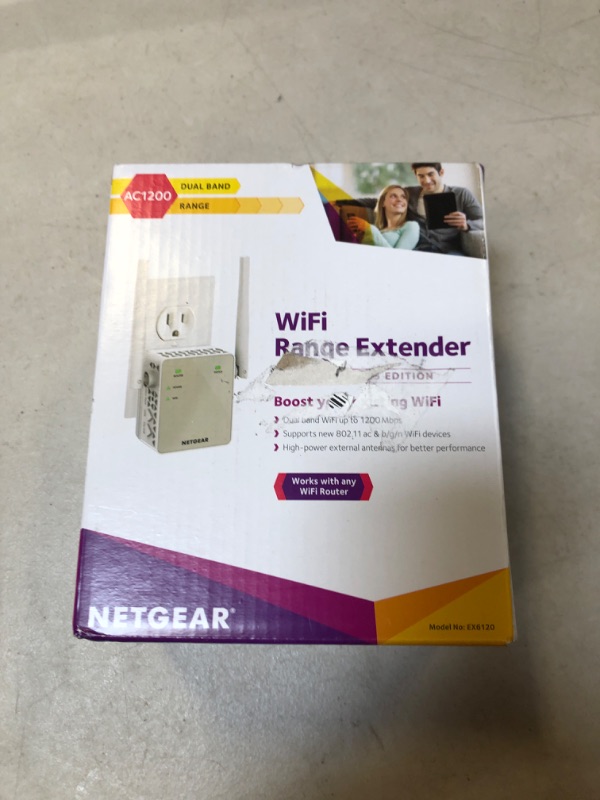 Photo 4 of NETGEAR Wi-Fi Range Extender EX6120 - Coverage Up to 1500 Sq Ft and 25 Devices with AC1200 Dual Band Wireless Signal Booster & Repeater (Up to 1200Mbps Speed), and Compact Wall Plug Design WiFi Extender AC1200       FACTORY SEALED
