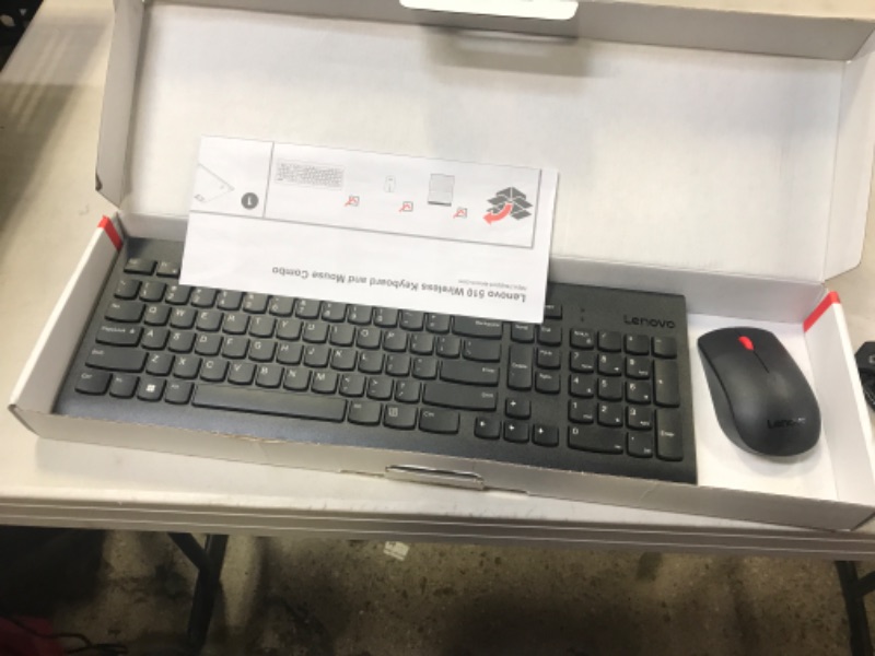 Photo 3 of Lenovo 510 Wireless Keyboard & Mouse Combo, 2.4 GHz Nano USB Receiver, Full Size, Island Key Design, Left or Right Hand, 1200 DPI Optical Mouse, GX30N81775, Black