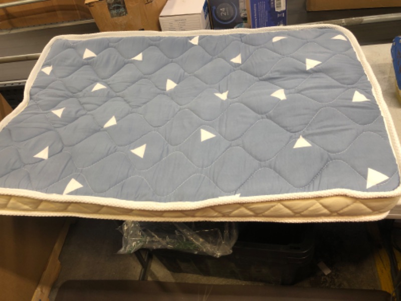 Photo 1 of Pack and Play Mattress Topper Fits for Graco & Baby Trend &Pamo Babe PlayarD Odorless Soft Foam?Blue - Breathable-Quiet? Pack n Play Mattresses?Baby Premium Foam Playpen Mattresses