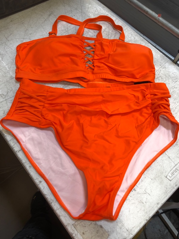 Photo 1 of 20W -- 2-PIECE SWIMSUIT -- ORANGE 