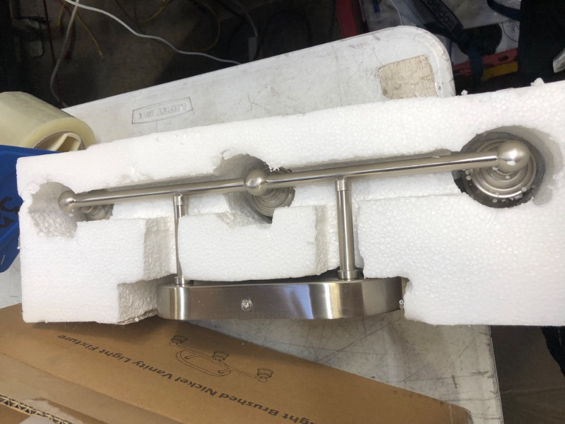 Photo 1 of 3-LIGHT BRUSHED NICKEL VANITY LIGHT FIXTURE 