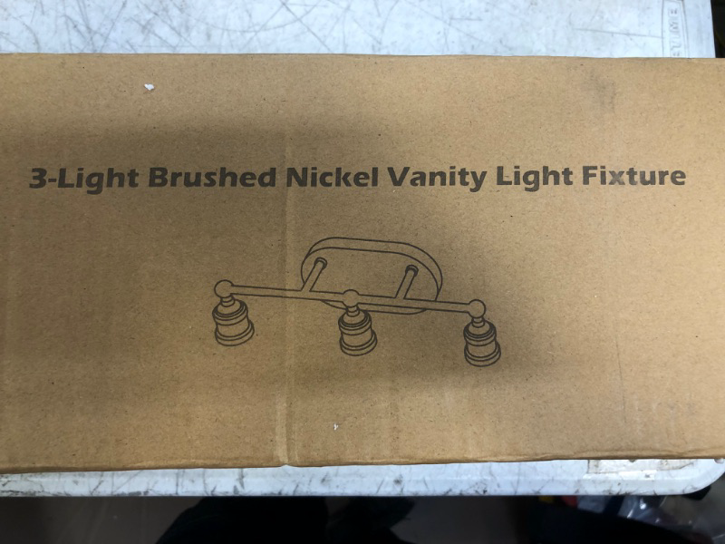 Photo 1 of 3-LIGHT BRUSHED NICKEL VANITY LIGHT FIXTURE 