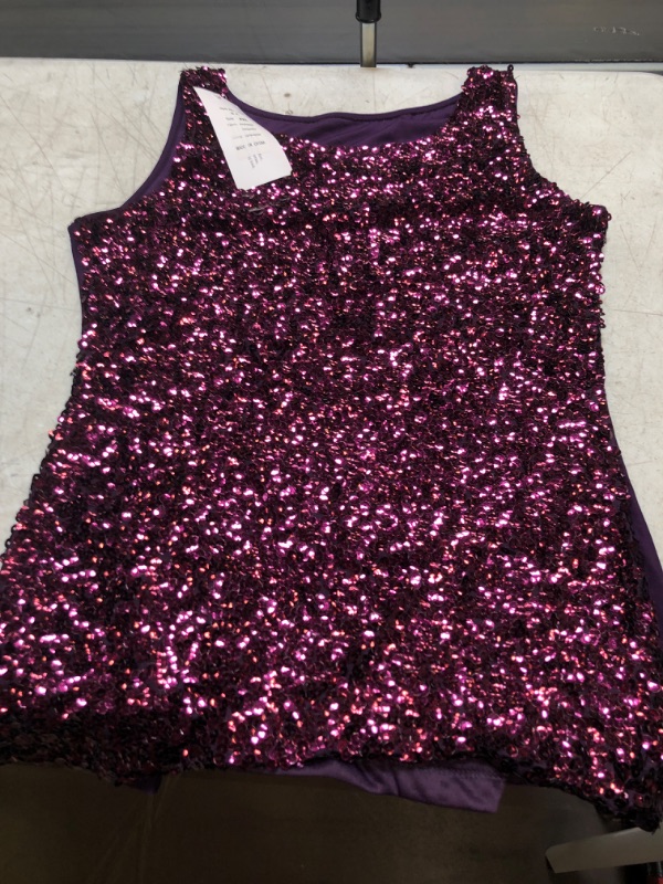 Photo 1 of 2XL-- PURPLE SEQUIN SHIRT 