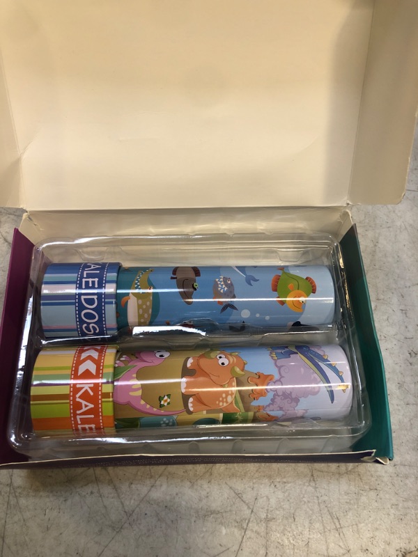 Photo 2 of iKeelo Classic Tin Kaleidoscopes 2 Pack, Discover Hidden Animals, Crystal Clear View, Vintage Retro Toys in Gift Box