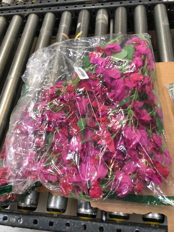 Photo 2 of Artificial Flowers Silk Bougainvillea Branches Faux Artificial Bougainvillea Floral Stems Long Plant Branches 45" for Wedding Centerpieces, Table Runner, Home Decoration (Fushia Mixed - Pack of 4pcs)