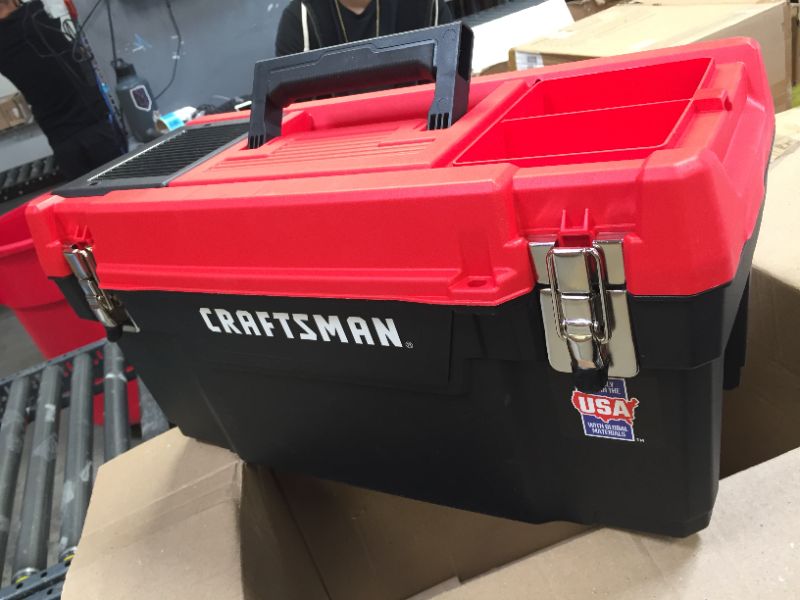 Photo 2 of Craftsman 20 in. Plastic Tool Box 9.7 in. W x 9.75 in. H Black/Red - Total Qty: 1; Each Pack Qty: 1