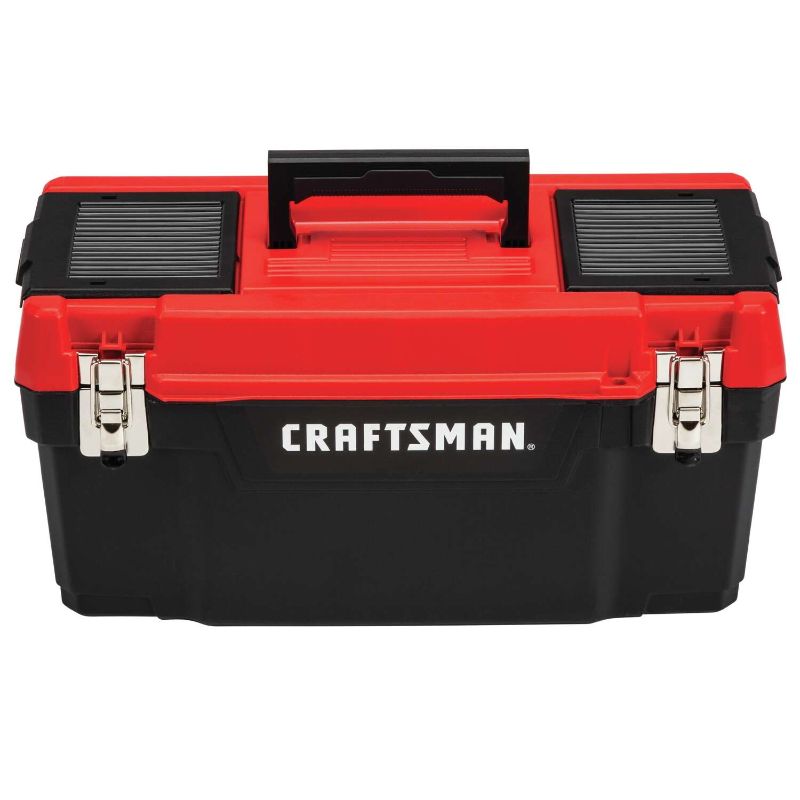 Photo 1 of Craftsman 20 in. Plastic Tool Box 9.7 in. W x 9.75 in. H Black/Red - Total Qty: 1; Each Pack Qty: 1