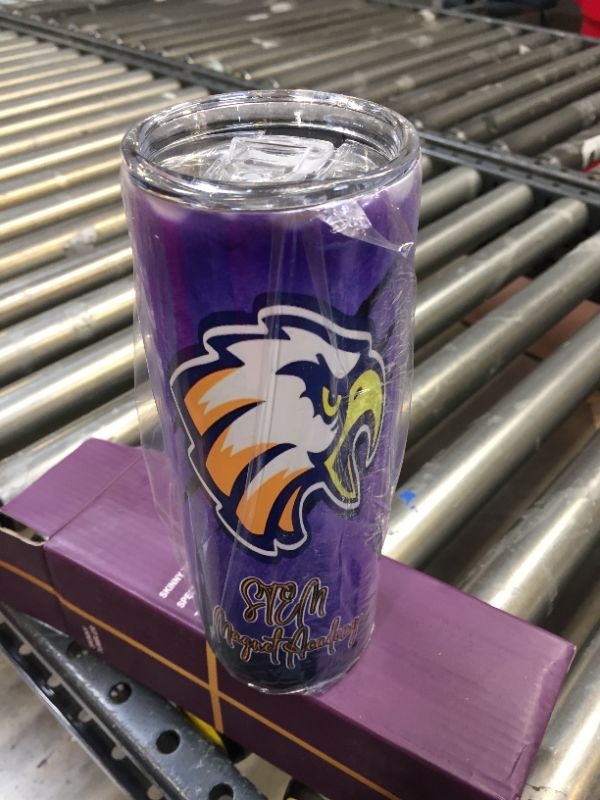 Photo 1 of 1 PC STEM MAGNET ACADEMY 20 OZ STAINLESS STEEL SKINNY TUMBLER WITH LID, LOUISIANA, EAGLES 