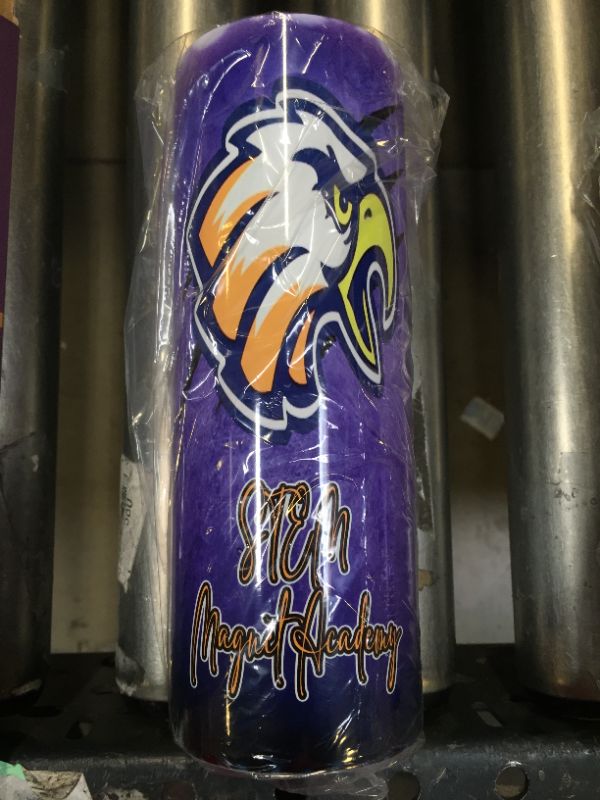 Photo 1 of 1 PC,  20 oz double Wall Stainless Steel Skinny Tumbler with Lid and Straw- EAGLES LOUISIANA STEM MAGNET ACADEMY 