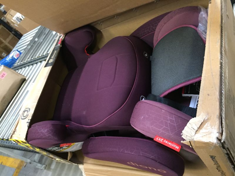 Photo 2 of Diono Monterey 2XT Latch 2 in 1 High Back Booster Car Seat with Expandable Height & Width, Side Impact Protection, 8 Years 1 Booster, Plum 2XT Plum