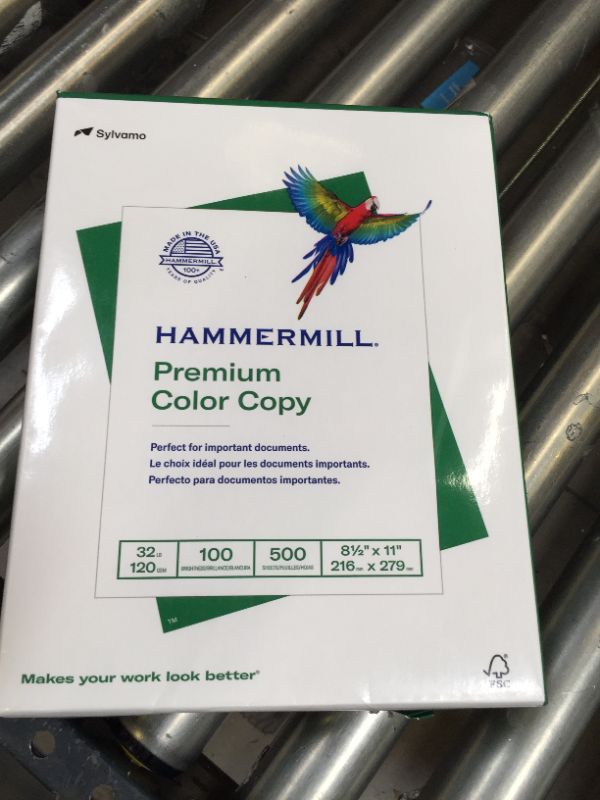 Photo 2 of Hammermill Printer Paper, Premium Color 32 Lb Copy Paper, 8.5 x 11 - 1 Ream (500 Sheets) - 100 Bright, Made in the USA, 102630 1 Ream | 500 Sheets Letter (8.5x11)