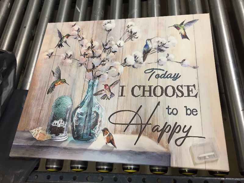 Photo 2 of  Wall Art 20X24inch Cotton Flowers Bathroom Pictures Wall Decor Rustic Hummingbird Bathroom Pictures For Wall Today I Choose To Be Happy Quote 