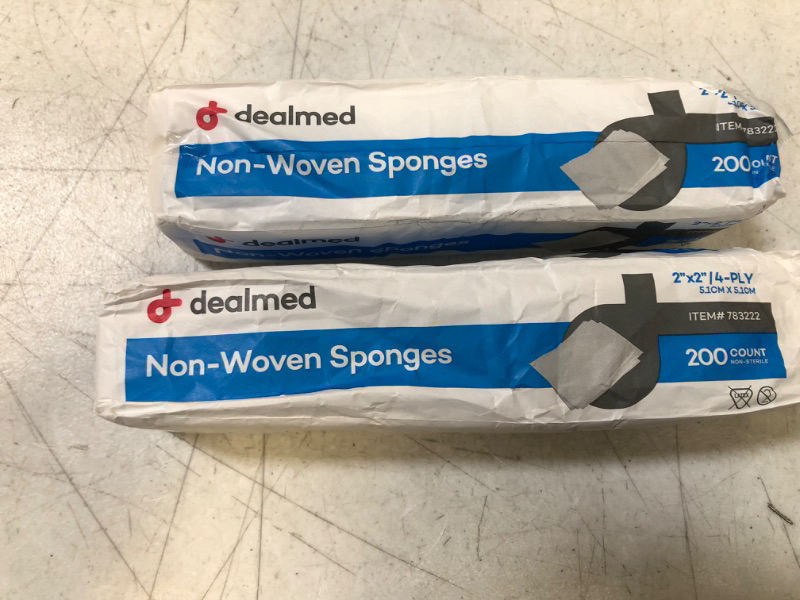 Photo 1 of 2 Pack --Dealmed Non-Woven Gauze Sponges - 200 Count, 