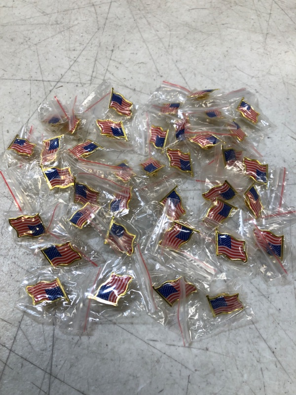 Photo 1 of 38 Pcs - America USA Flag Pins