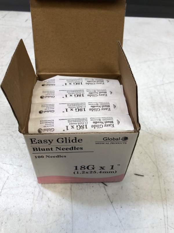 Photo 2 of (Qty 100) 18 ga x 1" Dispensing Needle, Blunt Tip