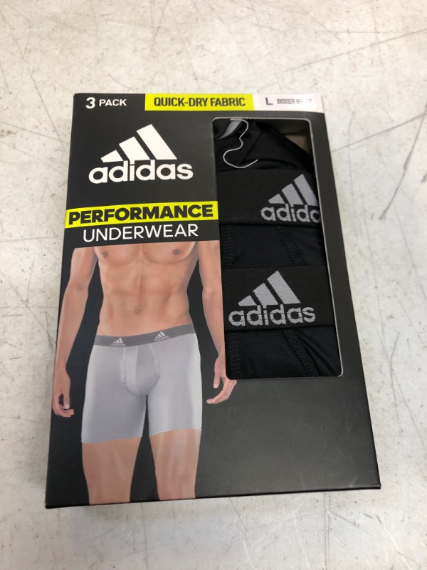 Photo 2 of adidas Men's Performance Boxer Brief Underwear (3-Pack) Large Black/Light Onix Grey
