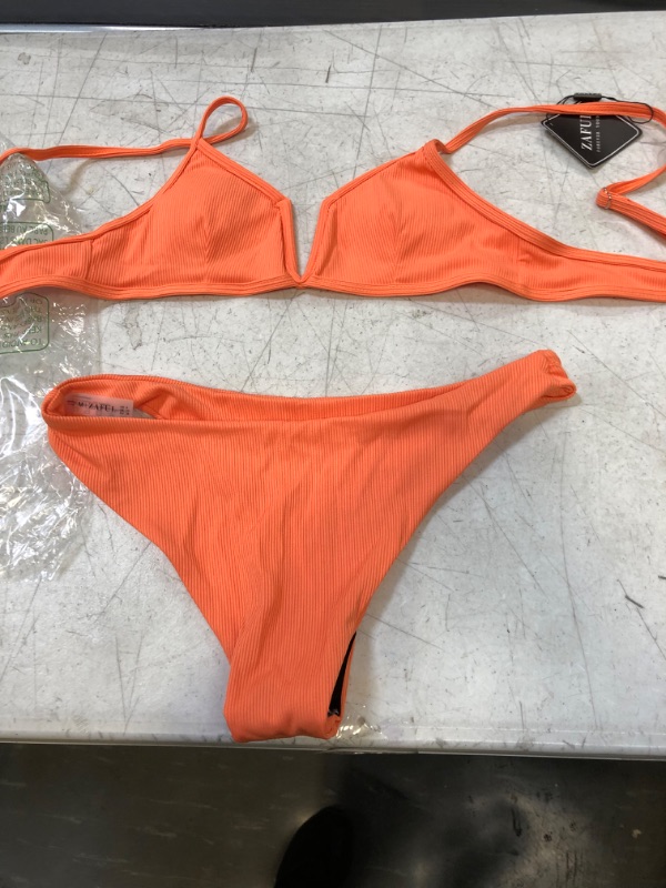 Photo 1 of 2 PIECE ORANGE ZAFUL BATHING SUIT SIZE 6