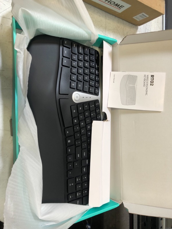 Photo 2 of Nulea Ergonomic Keyboard, Wired Split Keyboard with Pillowed Wrist and Palm Support, Featuring Dual USB Ports, Natural Typing Keyboard for Carpal Tunnel, Compatible with Windows/Mac