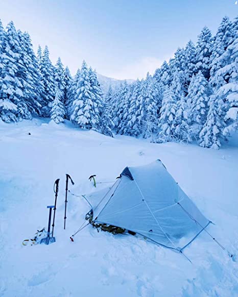 Photo 1 of 3F UL GEAR lanshan 2 Tent 2 Person Oudoor Ultralight Camping Tent 3 Season Professional 15D Silnylon Rodless Tent 4 Season - Color Gray White