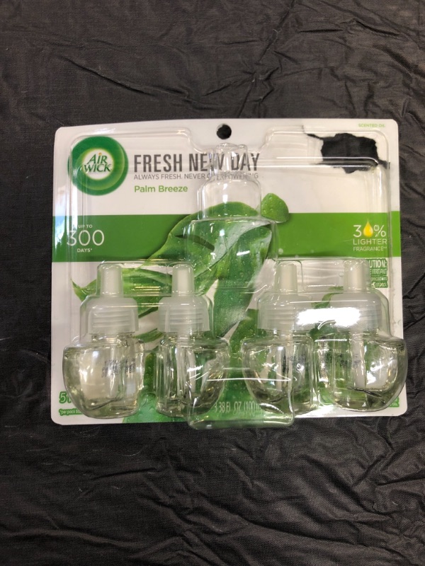 Photo 2 of Air Wick Scented Oil Fresh New Day Air Freshener - Palm Breeze - 3.38 fl oz/5pk -- MISSING 1 --
