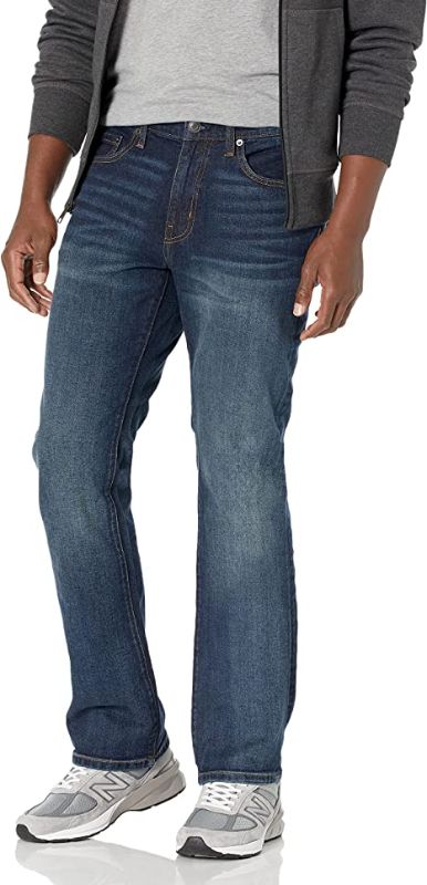 Photo 1 of Amazon Essentials Men's Slim-Fit Stretch Bootcut Jean SIZE 31W X 32L 
