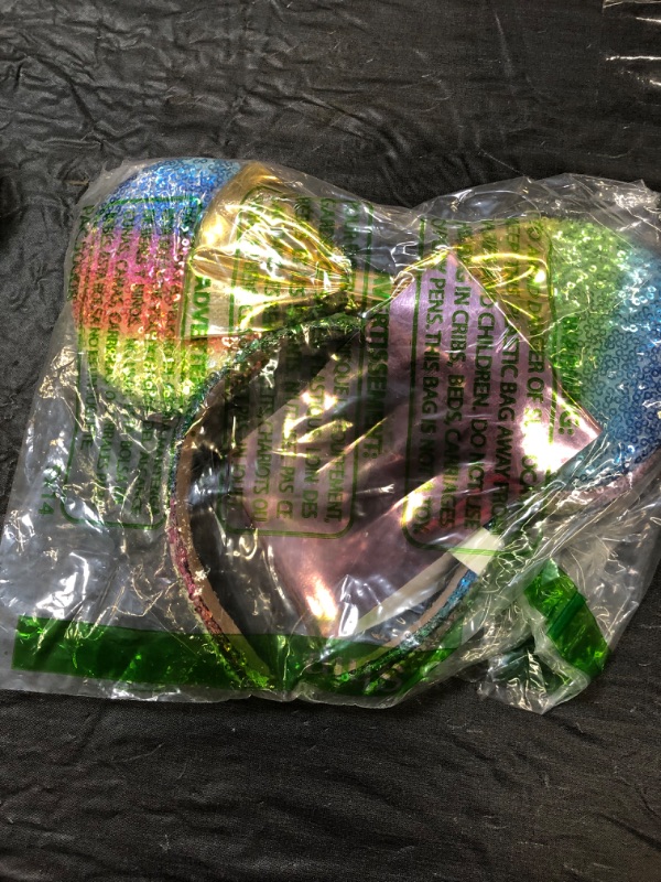 Photo 3 of FACHPINT 2pcs Minnie Mouse, Sequin Mickey Ears, Minnie Mouse Ears For Women & Girl, Mickey Mouse Ears for Party Decoration Headwear Accessories, Rainbow Colors