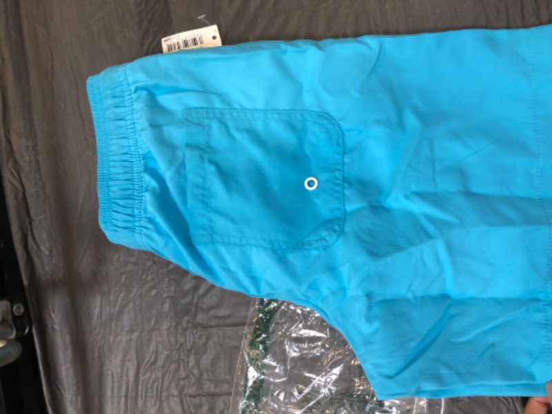 Photo 4 of Amazon Essentials Men's 7" Quick-Dry Swim Trunk Small Aqua Blue