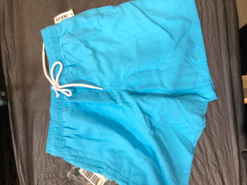 Photo 2 of Amazon Essentials Men's 7" Quick-Dry Swim Trunk Small Aqua Blue