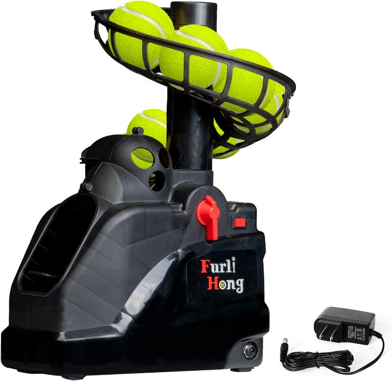 Photo 1 of Furlihong 6802BH 2 in 1 Baseball & Tennis Ball Launcher Machine, Adjustable Launching Angle, Speed and Interval, Powered by Battery or AC Adapter,... (MISSING AC ADAPTER)
