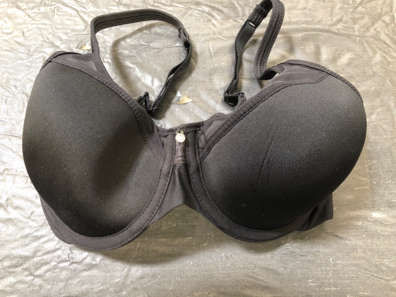 Photo 2 of Bali One Smooth U Underwire Bra, Ultra Light Underwire T-Shirt Bra, Convertible Underwire Bra with Stay-in-Place Straps 34C Black