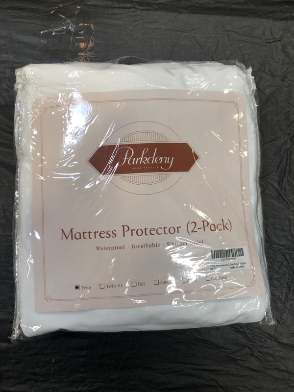 Photo 2 of 2-Pack Twin Size Waterproof Mattress Cover, Breathable, Noiseless, Cooling & Machine-Washable Bed Cover with 21" Deep Pocket 2 Pack Mattress Protector Twin