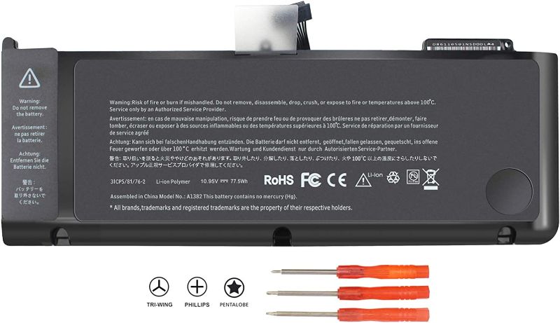 Photo 1 of A1382 Battery Compatible for MacBook pro 15'' A1286 (only for Early/Late 2011, Mid 2012) Fit MC721LL/A MC723LL/A 661-5844 020-7134-A
