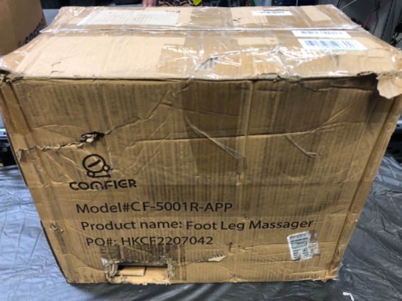 Photo 1 of COMFIER 2 in 1 Foot and Calf Massager & Ottoman Foot Rest, Shiatsu Foot Massager Machine, APP Control,Kneading, Vibration, Calf Massager with Heat and Compression for Feet, Ankle, Calf, Leg(Brown)