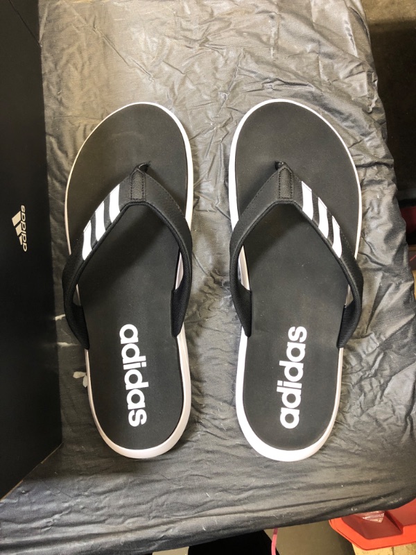 Photo 2 of adidas Men's Comfort Flip Flop Slide Sandal 12 Core Black/Footwear White/Core Black