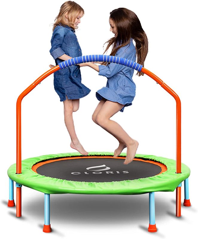 Photo 1 of CLCLORIS 38-Inch Folding Trampoline Mini Rebounder Suitable for Indoor and Outdoor use, for Two Kids with safty Padded Cover?Best Gift for Kids…ORIS 38-Inch Folding Trampoline Mini Rebounder Suitable for Indoor and Outdoor use, for Two Kids with safty Pad