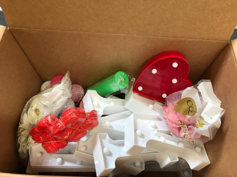 Photo 1 of Brightdeco Proposal Decorations Set Marry Me Sign Light Up Letters with Banner Balloons Air Pump Rose Petals and Led String Lights Decor for Wedding