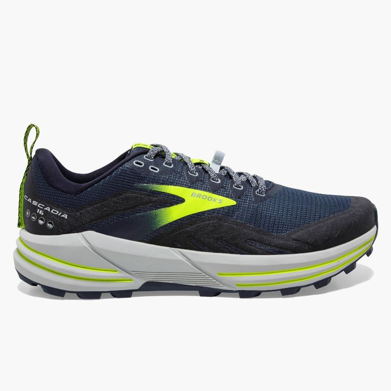 Photo 1 of Brooks Men's Cascadia 16 Shoes in Titan/Peacoat/Nightlife | Size: 8 Width: D | Fit2Run