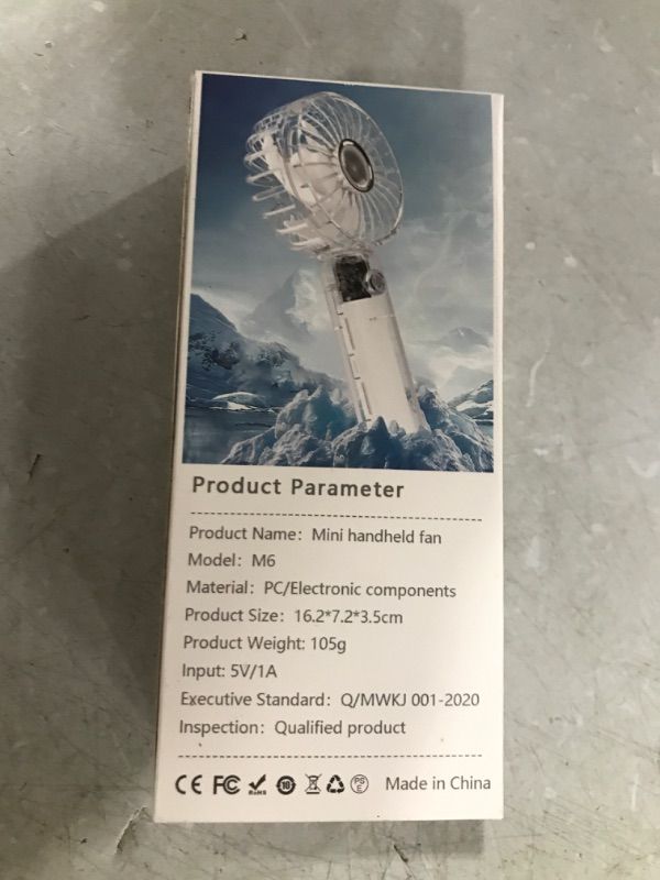 Photo 1 of CIVPOWER Mini Handheld Fan, Portable USB Rechargeable Fan, Battery Operated Small Pocket Fan, 3 Speeds Adjustable, for Home Office Indoor Outdoor Travelling, Transparent Color