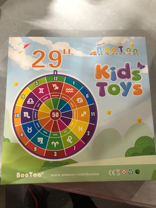 Photo 2 of BooTaa 29" Large Dart Board for Kids, STEM Learning Toys, Kids Dart Board with Sticky Balls, Boys Toys, Indoor/Sport Outdoor Fun Party Game Toys, Birthday Gifts for 3 4 5 6 7 8 Year Old Boys Girls Constellation