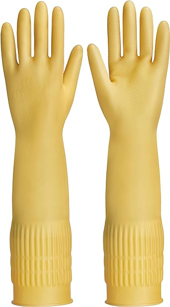 Photo 1 of FCTTD Rubber cleaning gloves  6 Pairs and Rubber dishwashing gloves for kitchen Reusable S