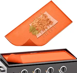 Photo 1 of 36 Inch Griddle Mat, Griddle Mat 36, Silicone Grill Mat, Grill Cover Fit for Blackstone 36 Inch Griddle, Griddle Top Protective Cover, Fit for Outdoor Flat Top Grill Griddle (Orange) 