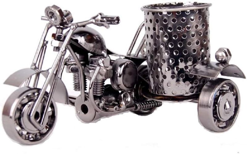 Photo 1 of Creative Metal Pencil & Pen Holder Display - Motorcycle Theme Desktop Supply Organizer 