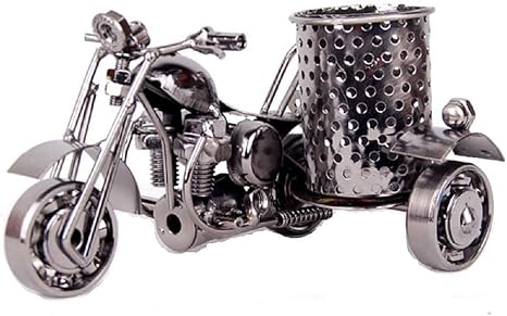 Photo 1 of Creative Metal Pencil & Pen Holder Display - Motorcycle Theme Desktop Supply Organizer