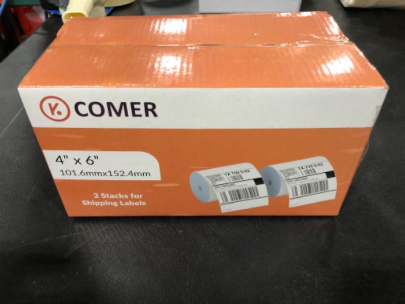 Photo 1 of K Comer 4x6 Thermal Shipping Labels (2 Stacks, 1000 Printer Labels) Stickers Printable,Waterproof,Self Adhesive,Mailing Address Labels for Packages Compatible with K Comer MUNBYN, Rollo