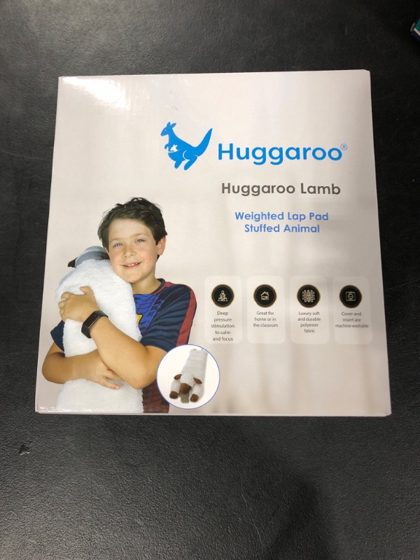 Photo 2 of Huggaroo Weighted Lap Pad Lamb- Sensory Stuffed Animals - 3.6 lb Large 29 x 8 in for Anxiety and Autism Comfort – Stocking Stuffer