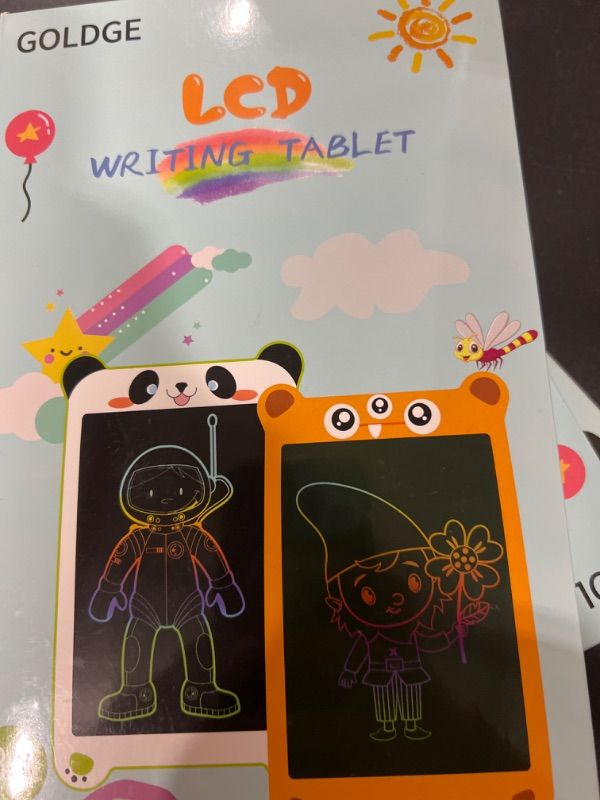 Photo 2 of 2 Packs Cute LCD Writing Tablet for Kids, GOLDGE 8.5 Inch Toddler Doodle Board, Toys for Girls Boys 3-10, Doodle Pad Drawing Pad, Kids Drawing Tablet Drawing Board, Magic Board