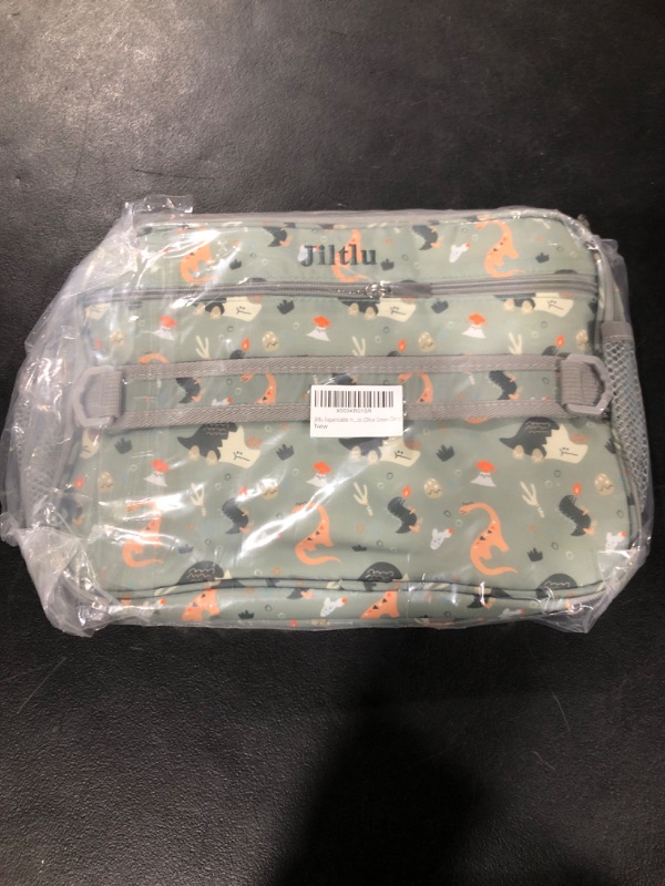 Photo 2 of 
Limited-time deal: Jiltlu Kids Insulated Lunch Bags, Boys Girls Expandable Lunch Box Reusable Leakproof Portable with Removable Shoulder Strap for School Office Picnic-Olive Green-Dino 