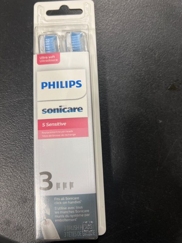 Photo 2 of Philips Sonicare Genuine Sensitive Replacement Toothbrush Heads for Sensitive Teeth, 3 Brush Heads, White, HX6053/64