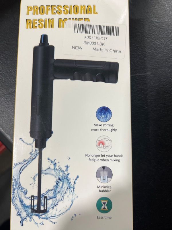 Photo 1 of Resin Mixer Premium Paint Mixer, Heyseri Handheld Rechargeable Epoxy Mixer, Epoxy Resin Mixer Pro with 2 pcs Paddles, Resin Stirrer for Resin, Resin Molds, Silicone Molds Mixing, DIY Crafts (Black?